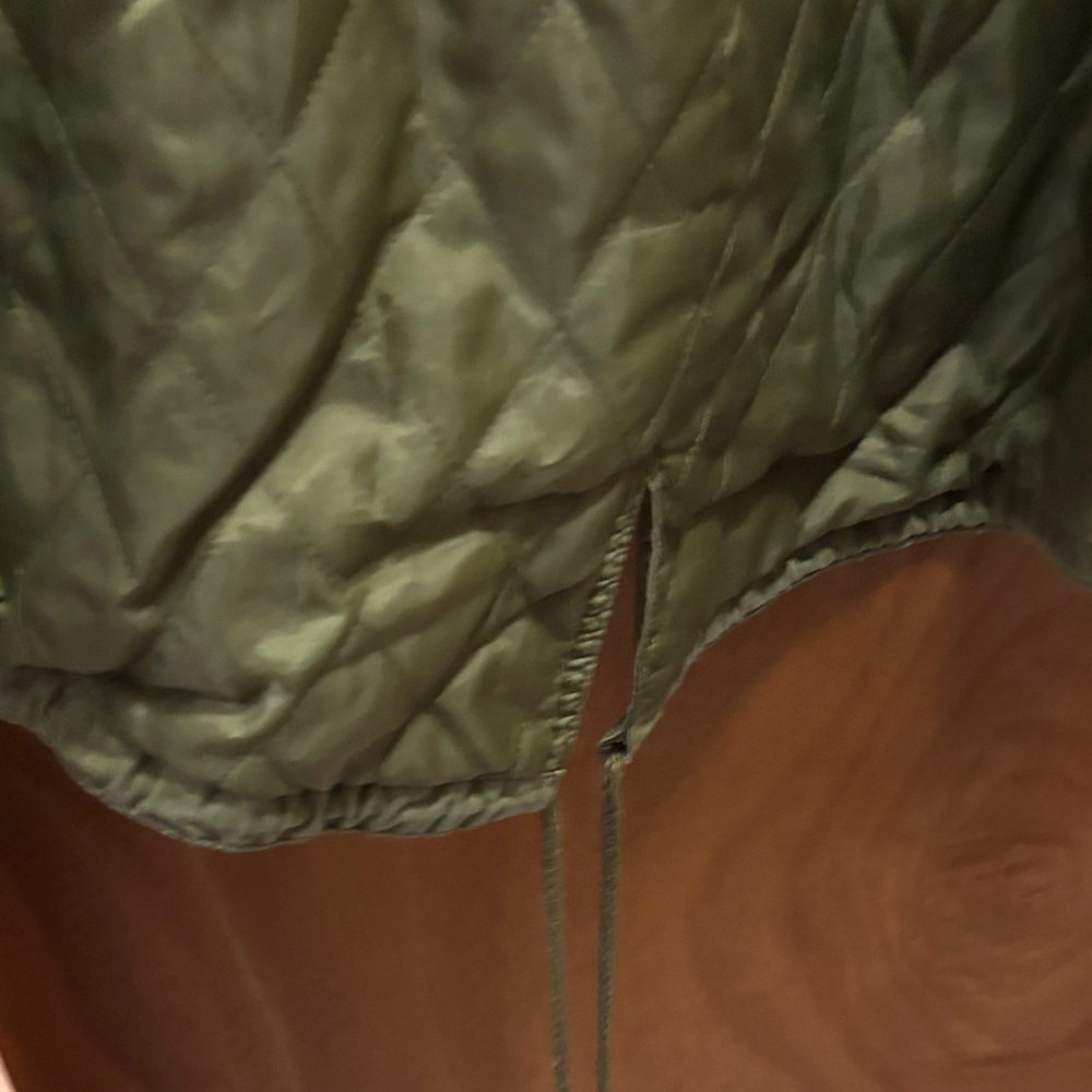 Zara Basic Olive Green Coat With Back Graphic Det… - image 8